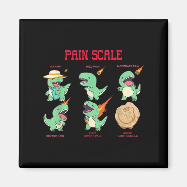 Imán Women Nurse Pain Scale Pain Essment Funny Dinosaur (Frente)