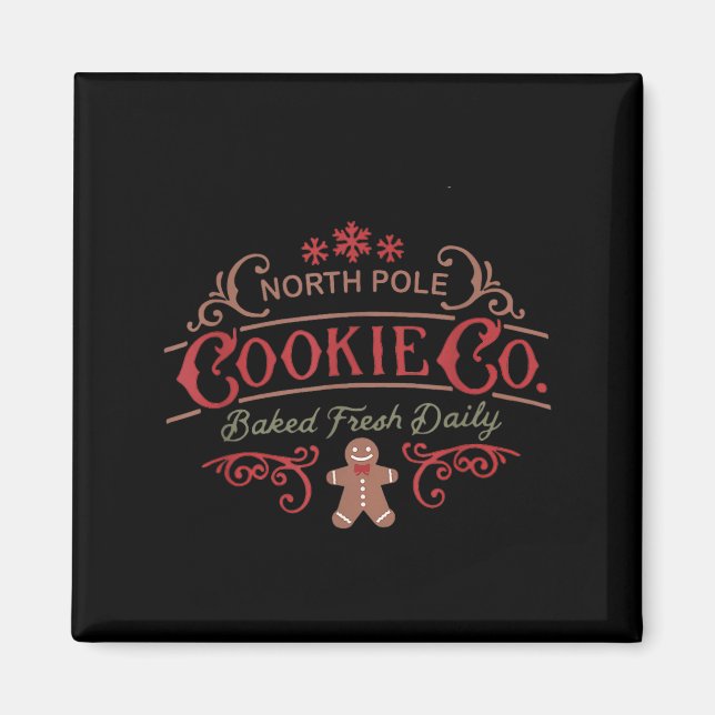 Imán Women Retro Christmas Gingerbread Bakery North Le  (Frente)