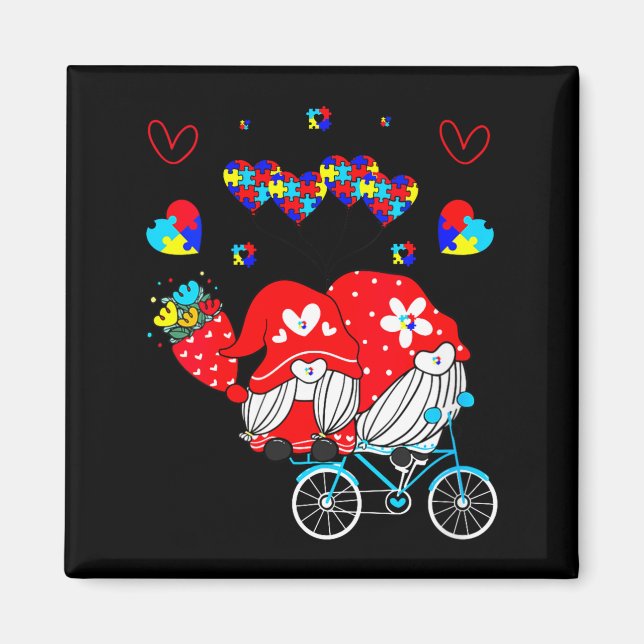 Imán Womens Accept Understand Love Autism Awareness Gno (Frente)