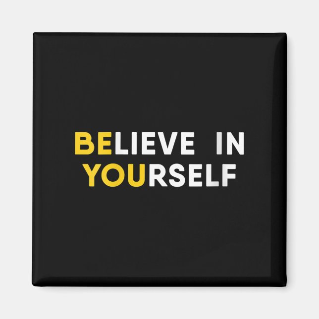 Imán Womens Believe In Yourself Motivation Quote V-neck (Frente)