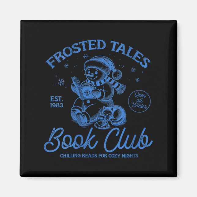 Imán Womens Funny Christmas Snowman Frosted Tales Book  (Frente)