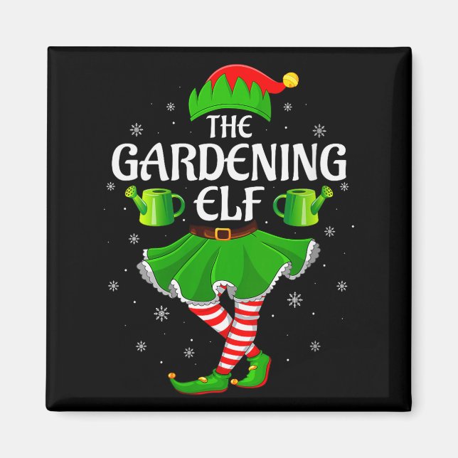 Imán Womens Gardening Elf Christmas Family Girls Women  (Frente)