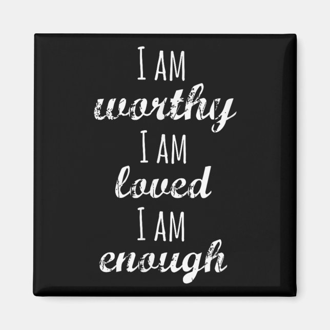 Imán Women's I Am Worthy Motivational Christian  (Frente)
