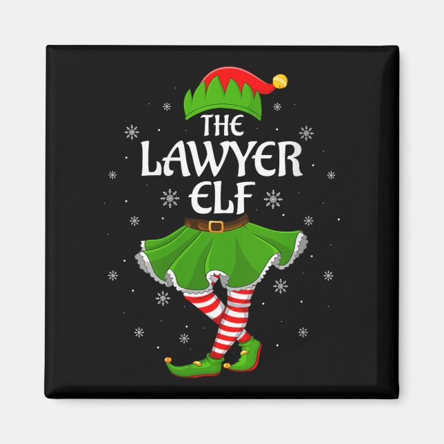 Imán Womens Lawyer Elf Christmas Family Girls Women Elf (Frente)