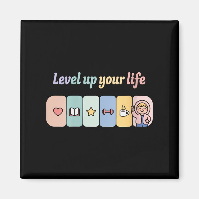 Imán Womens Level Up Your Life Progress Bar Gamer Motiv (Frente)