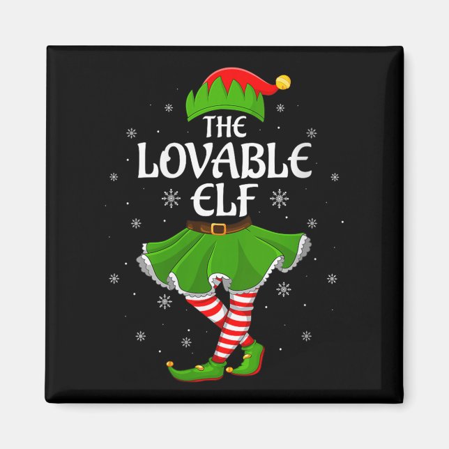 Imán Womens Lovable Elf Christmas Family Girls Women El (Frente)
