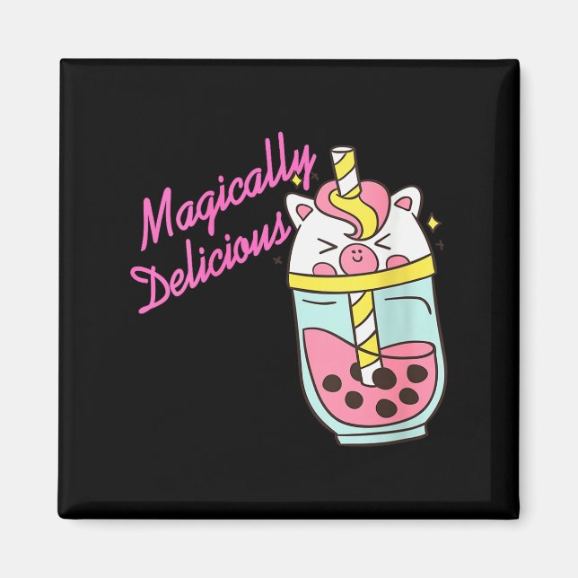 Imán Womens Magically Delicious Unicorn Boba Kawaii Bub (Frente)