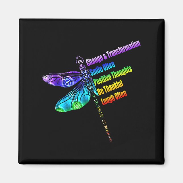 Imán Womens Motivational Insration Gift Dragonfly  (Frente)