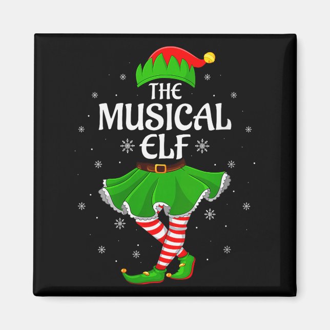 Imán Womens Musical Elf Christmas Family Girls Women El (Frente)