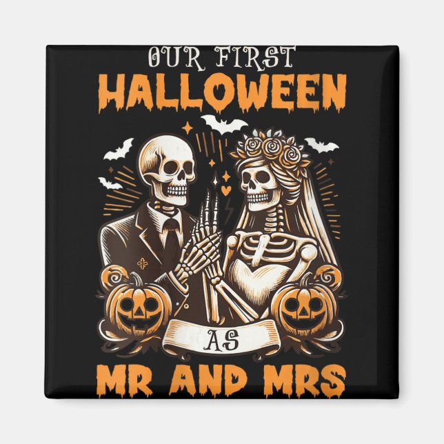 Imán Womens New Wife And Husband Our First Halloween As (Frente)