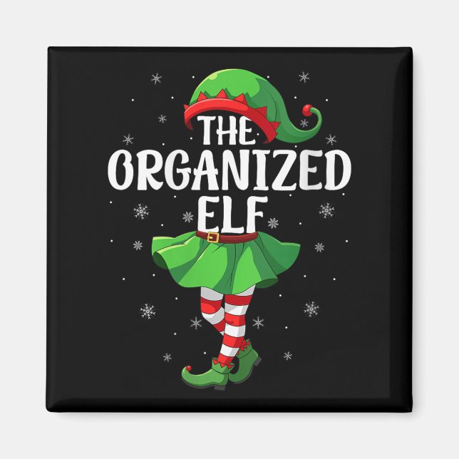 Imán Womens Organized Elf Christmas Girls Women Elf Squ (Frente)