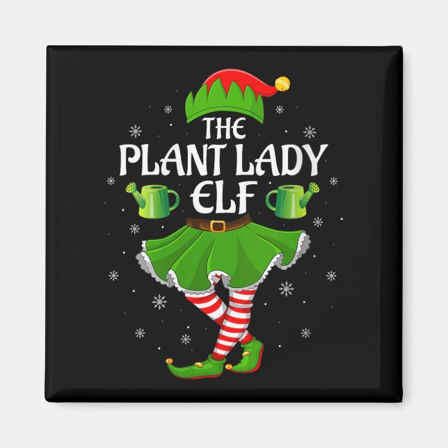 Imán Womens Plant Lady Elf Christmas Family Girls Women (Frente)