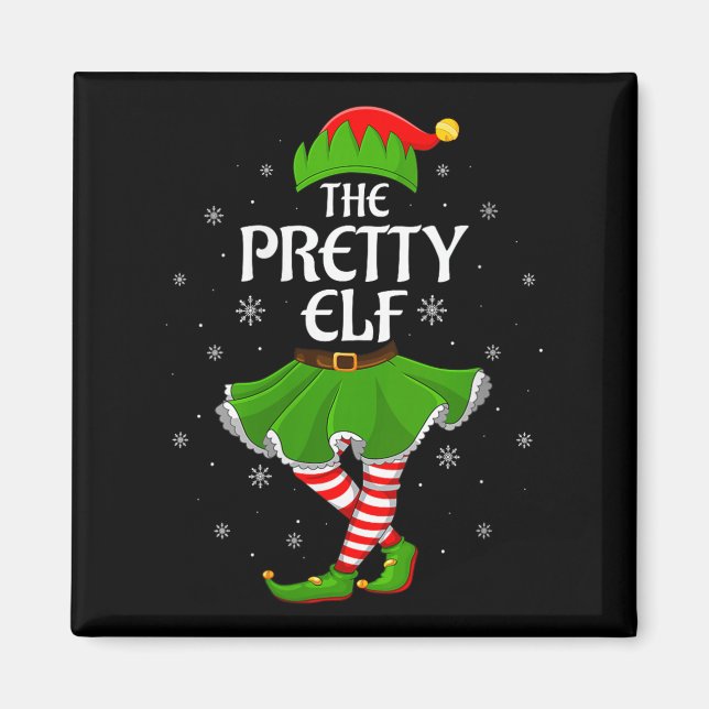Imán Womens Pretty Elf Christmas Family Girls Women Elf (Frente)