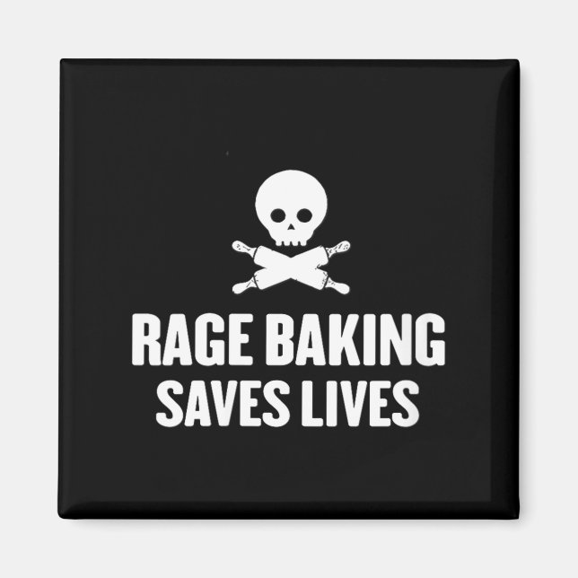 Imán Womens Rage Baking Saves Live Skull Funny Baker Co (Frente)