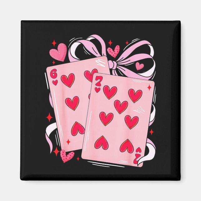 Imán Womens Retro Six Seven 67 Meme Valentines Day Play (Frente)