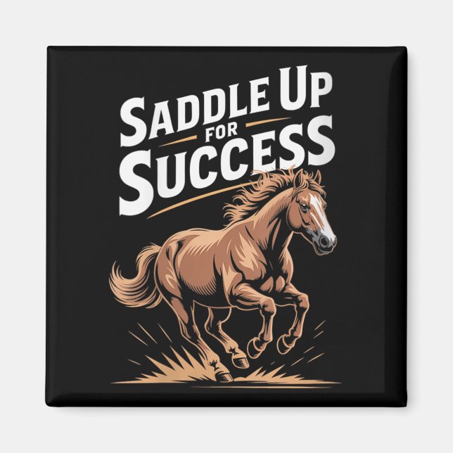 Imán Womens Saddle Up For Success Motivational Horse Ri (Frente)
