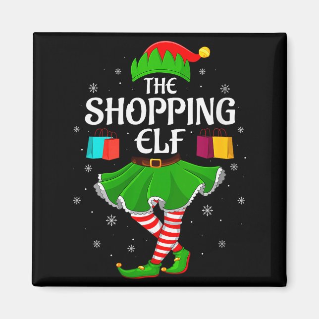 Imán Womens Shopng Elf Christmas Family Girls Women Elf (Frente)