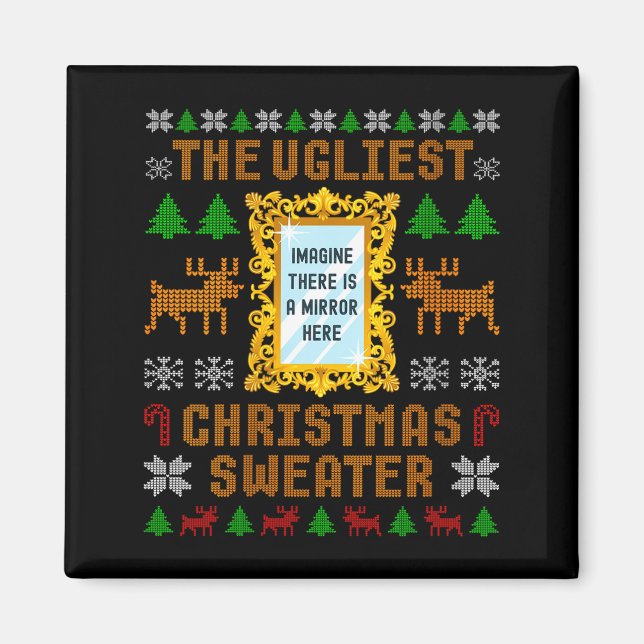 Imán Womens The Ugliest Christmas Sweater With An Image (Frente)
