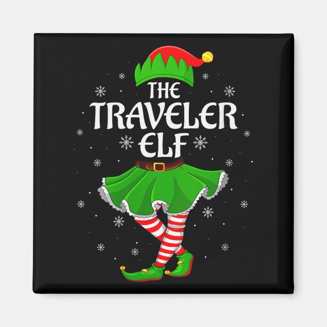 Imán Womens Traveler Elf Christmas Family Girls Women E (Frente)