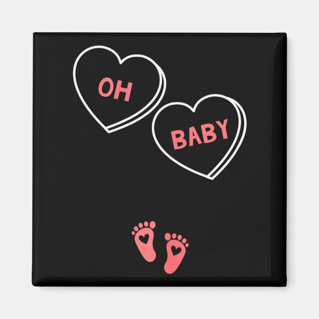 Imán Womens Valentines Day Pregnancy Announcement Shirt (Frente)