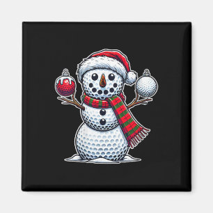 Imán Womman Golf Ball Snowman Funny Feliz Navidad Day