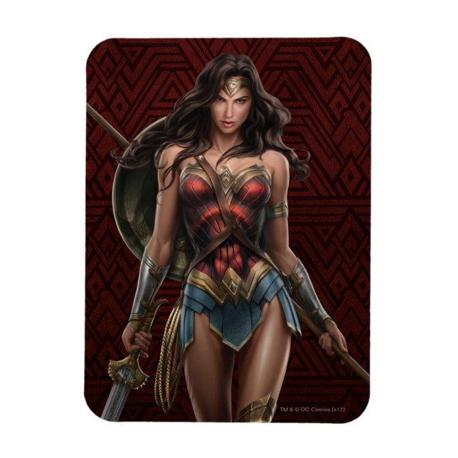Imán Wonder Woman Battle Ready Comic Art (Vertical)