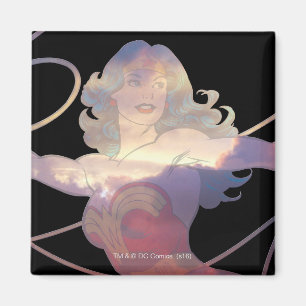 Imán Wonder Woman Sunset Sky Silhouette