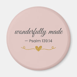 Imán Wonderfully Made – Psalm 139:14 Pink Magnet