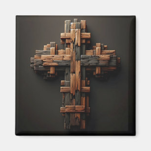 Imán Wood Cross Magnet