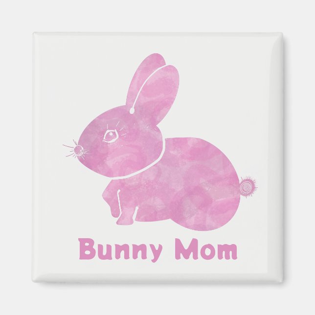 Imán Woodcut Bunny Mom (Frente)