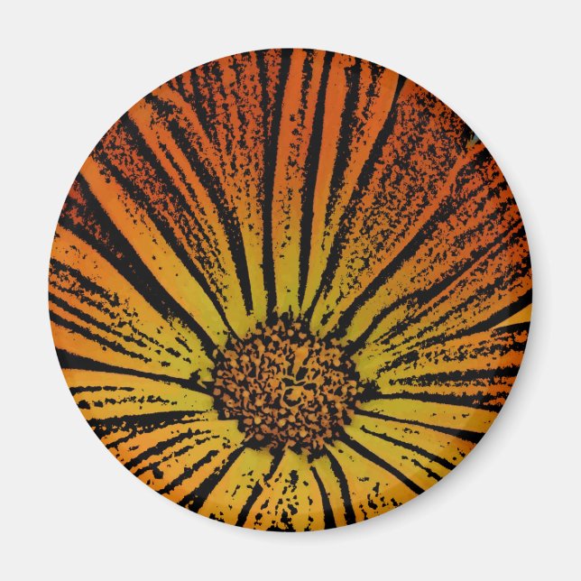 Imán Woodcut Daisy (Frente)