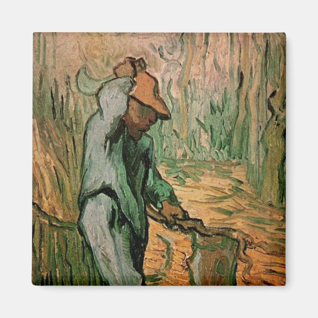 Imán Woodcutter (después de Millet) de Vincent van Gogh (Frente)