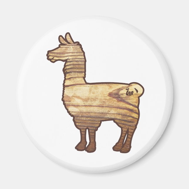 Imán Wooden Llama Magnet (Frente)
