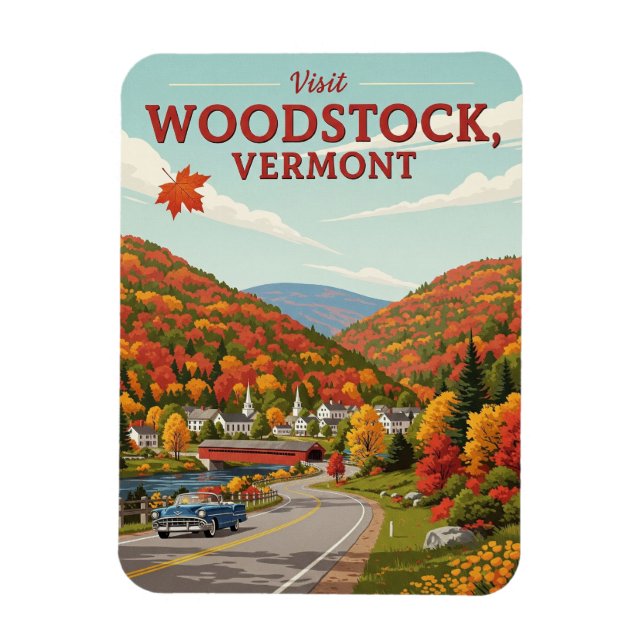 Imán Woodstock Vermont Travel (Vertical)