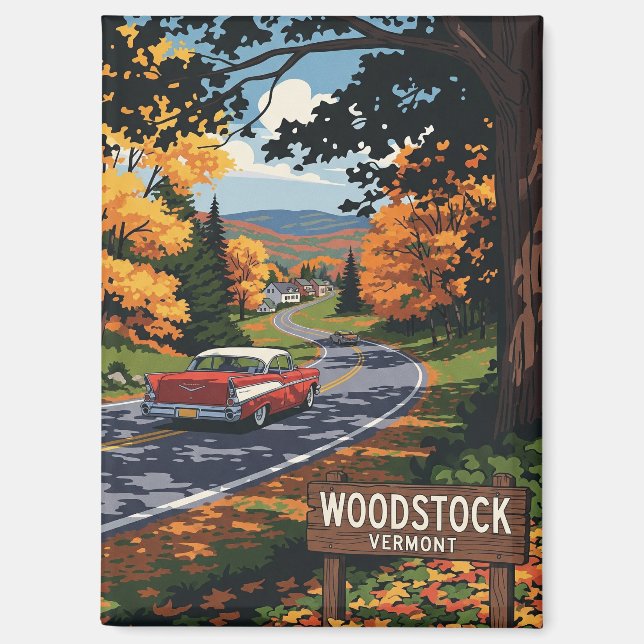 Imán Woodstock Vermont Travel (Anverso)