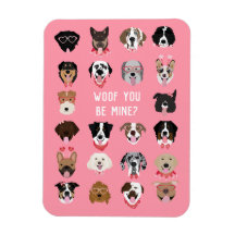 Woof You Be Mine Dog Face Pattern