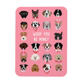 Imán Woof You Be Mine Dog Face Pattern