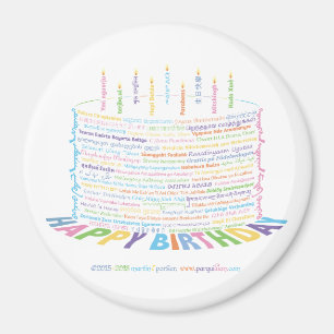 Imán Wor(l)d Nacimiento de Torta de Cumpleaños