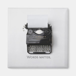 Imán Words Matter Typewriter