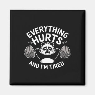 Imán Workout Panda Todo Duele Cansado Gracioso Gym Gif