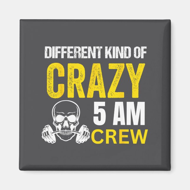 Imán Workout Squad 5am Crew Funny Gym Workout Quote  (Frente)