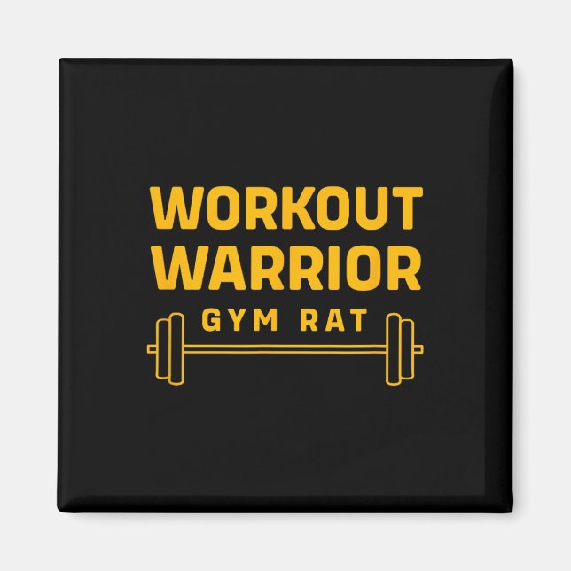 Imán Workout Warrior Bodybuilding Funny Gym Rat (Frente)