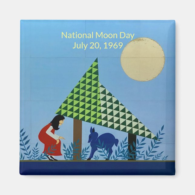 Imán World2Celebrate: Día Nacional de la Luna (Frente)