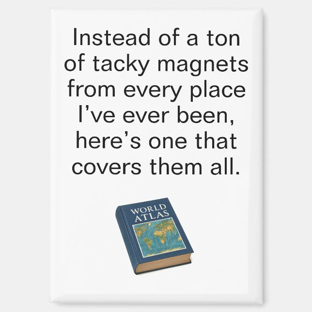 Imán World Atlas refrigerator magnet (Anverso)