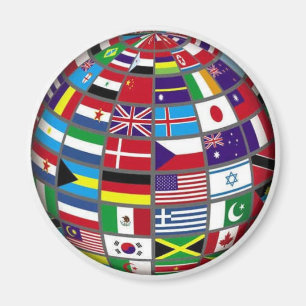 Imán World Flags Globe