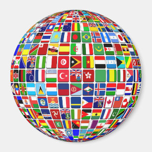 Imán World Flags Globe, Internacional,