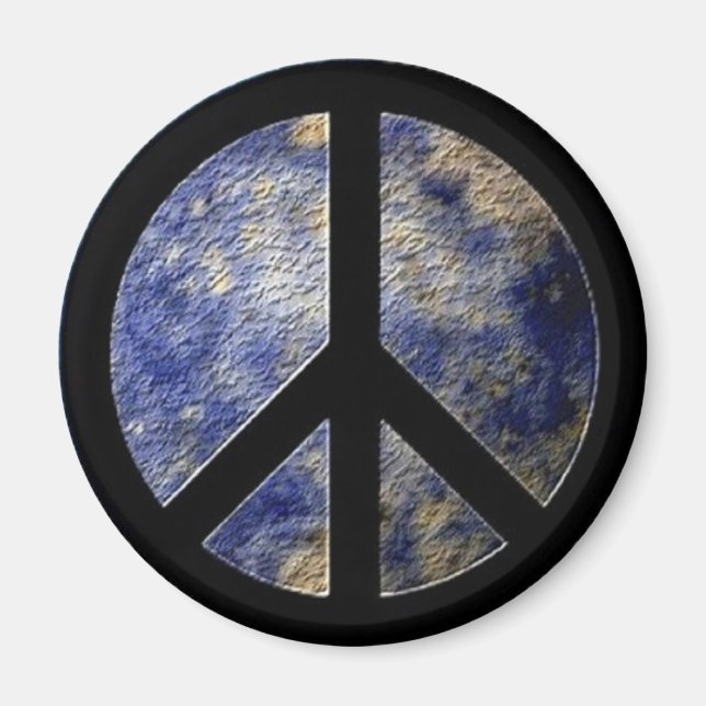 Imán World Globe Peace Sign Magnet (Frente)
