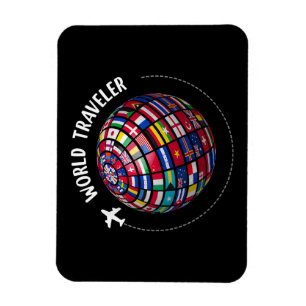 Imán World Traveller Map, World Flags Traveler, Country