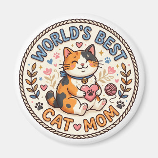 Imán World's Best Cat Mom Cute