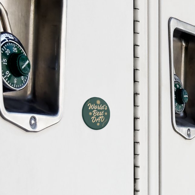 Imán World's Best Dad  Simple Typography Fathers (In situ (casillero))